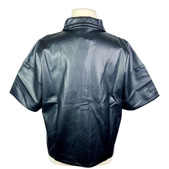 Who What Wear Collection Nadia Vegan Leather Pullover - Size Medium - Picture 4 of 5